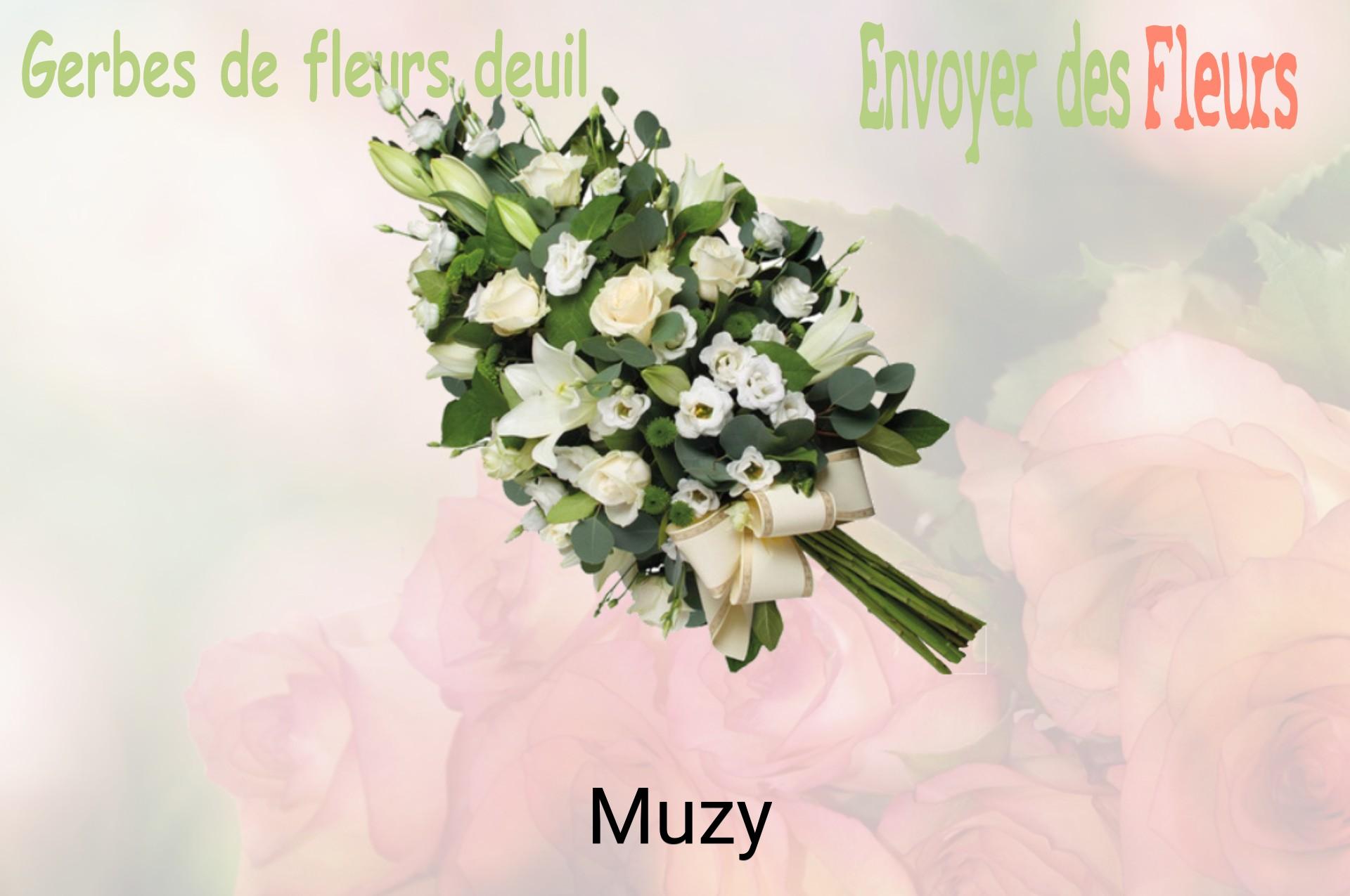Gerbe de fleurs de deuil livrée à Muzy